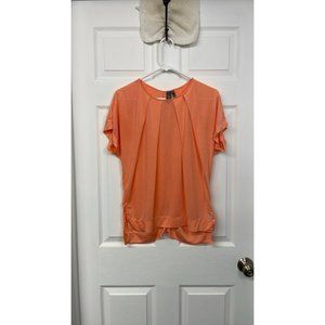 Sweaty Betty Hinoki Pleat Tee Peach Orange Pink Size Medium